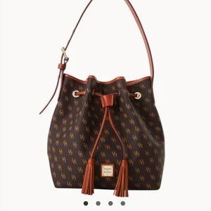 Dooney & Bourke Monogrammed Brown Shoulder Bag